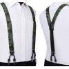 imageHISDERN Suspenders for Men Paisley Floral Bow tie Suspender Pocket Square Sets Adjustable Y Shape 6 Clips Wedding BracesD9green Gray