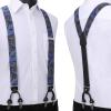 imageHISDERN Suspenders for Men Paisley Floral Self Tied Bow Tie and Suspender Pocket Square Sets Adjustable Wedding Braces10blue  Black