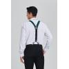imageHISDERN Suspenders for Men Paisley Floral Self Tied Bow Tie and Suspender Pocket Square Sets Adjustable Wedding Braces1green  Black