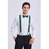 imageHISDERN Suspenders for Men Paisley Floral Self Tied Bow Tie and Suspender Pocket Square Sets Adjustable Wedding Braces1green  Navy Blue 02