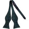 imageHISDERN Suspenders for Men Paisley Floral Self Tied Bow Tie and Suspender Pocket Square Sets Adjustable Wedding Braces1green  Navy Blue 02