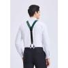 imageHISDERN Suspenders for Men Paisley Floral Self Tied Bow Tie and Suspender Pocket Square Sets Adjustable Wedding Braces1green  Navy Blue 02