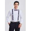 imageHISDERN Suspenders for Men Paisley Floral Self Tied Bow Tie and Suspender Pocket Square Sets Adjustable Wedding Braces1navy  Flag