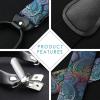 imageHISDERN Suspenders for Men Paisley Floral Self Tied Bow Tie and Suspender Pocket Square Sets Adjustable Wedding Braces2blue  Green Gold