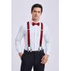 imageHISDERN Suspenders for Men Paisley Floral Self Tied Bow Tie and Suspender Pocket Square Sets Adjustable Wedding Braces2red  Black 01