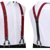 imageHISDERN Suspenders for Men Paisley Floral Self Tied Bow Tie and Suspender Pocket Square Sets Adjustable Wedding Braces2red  Black 01