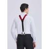 imageHISDERN Suspenders for Men Paisley Floral Self Tied Bow Tie and Suspender Pocket Square Sets Adjustable Wedding Braces2red  Black 01