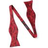 imageHISDERN Suspenders for Men Paisley Floral Self Tied Bow Tie and Suspender Pocket Square Sets Adjustable Wedding Braces2red  Black 01