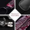 imageHISDERN Suspenders for Men Paisley Floral Self Tied Bow Tie and Suspender Pocket Square Sets Adjustable Wedding Braces3red  Burgundy  Silver