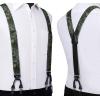 imageHISDERN Suspenders for Men Paisley Floral Self Tied Bow Tie and Suspender Pocket Square Sets Adjustable Wedding Braces6green  Gray