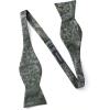 imageHISDERN Suspenders for Men Paisley Floral Self Tied Bow Tie and Suspender Pocket Square Sets Adjustable Wedding Braces6green  Gray