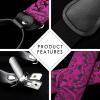 imageHISDERN Suspenders for Men Paisley Floral Self Tied Bow Tie and Suspender Pocket Square Sets Adjustable Wedding Braces8hot Pink  Black