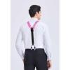 imageHISDERN Suspenders for Men Paisley Floral Self Tied Bow Tie and Suspender Pocket Square Sets Adjustable Wedding Braces8hot Pink  Paisley