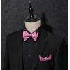 imageHISDERN Suspenders for Men Paisley Floral Self Tied Bow Tie and Suspender Pocket Square Sets Adjustable Wedding Braces8hot Pink  Paisley