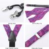 imageHISDERN Suspenders for Men Paisley Floral Self Tied Bow Tie and Suspender Pocket Square Sets Adjustable Wedding Braces8purple  Pink