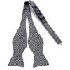 imageHISDERN Suspenders for Men Paisley Floral Self Tied Bow Tie and Suspender Pocket Square Sets Adjustable Wedding Braces9black  White