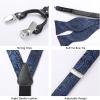 imageHISDERN Suspenders for Men Paisley Floral Self Tied Bow Tie and Suspender Pocket Square Sets Adjustable Wedding Braces9blue  Black