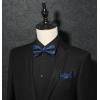 imageHISDERN Suspenders for Men Paisley Floral Self Tied Bow Tie and Suspender Pocket Square Sets Adjustable Wedding Braces9blue  Black