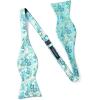 imageHISDERN Suspenders for Men Paisley Floral Self Tied Bow Tie and Suspender Pocket Square Sets Adjustable Wedding Braces9green  Turquoise