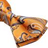 imageHISDERN Suspenders for Men Paisley Floral Self Tied Bow Tie and Suspender Pocket Square Sets Adjustable Wedding Braces9orange  Blue  White