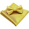 imageHISDERN Suspenders for Men Paisley Floral Self Tied Bow Tie and Suspender Pocket Square Sets Adjustable Wedding Braces9yellow  Blue