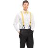 imageHISDERN Suspenders for Men Paisley Floral Self Tied Bow Tie and Suspender Pocket Square Sets Adjustable Wedding Braces9yellow  Paisley