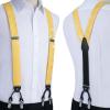 imageHISDERN Suspenders for Men Paisley Floral Self Tied Bow Tie and Suspender Pocket Square Sets Adjustable Wedding Braces9yellow  Paisley