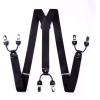 imageHISDERN Suspenders for Men Paisley Floral Self Tied Bow Tie and Suspender Pocket Square Sets Adjustable Wedding BracesA1black