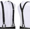 imageHISDERN Suspenders for Men Paisley Floral Self Tied Bow Tie and Suspender Pocket Square Sets Adjustable Wedding BracesA2black