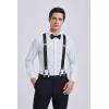 imageHISDERN Suspenders for Men Paisley Floral Self Tied Bow Tie and Suspender Pocket Square Sets Adjustable Wedding BracesA2black