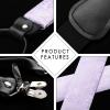 imageHISDERN Suspenders for Men Paisley Floral Self Tied Bow Tie and Suspender Pocket Square Sets Adjustable Wedding BracesLight Purple