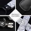 imageHISDERN Suspenders for Men Paisley Floral Self Tied Bow Tie and Suspender Pocket Square Sets Adjustable Wedding BracesSilver  Black