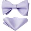 imageHISDERN Bow Ties for Men Polka Dot Selftie Bowtie and Pocket Square Classic Business Tuxedo Wedding Bowties Handkerchief02purple