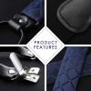imageHISDERN Bow tie and Suspenders for Men Plaid Suspender Self Bowtie Pocket Square Adjustable Y Shape Mens Trouser Braces02plaid  Navy Blue