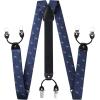imageHISDERN Bow tie and Suspenders for Men Plaid Suspender Self Bowtie Pocket Square Adjustable Y Shape Mens Trouser Braces03dinasour  Navy Blue