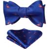 imageHISDERN Bow tie and Suspenders for Men Plaid Suspender Self Bowtie Pocket Square Adjustable Y Shape Mens Trouser Braces03flamingo  Blue