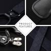 imageHISDERN Bow tie and Suspenders for Men Plaid Suspender Self Bowtie Pocket Square Adjustable Y Shape Mens Trouser Braces03plaid  Black