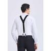 imageHISDERN Bow tie and Suspenders for Men Plaid Suspender Self Bowtie Pocket Square Adjustable Y Shape Mens Trouser Braces03plaid  Black