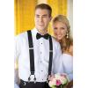 imageHISDERN Bow tie and Suspenders for Men Plaid Suspender Self Bowtie Pocket Square Adjustable Y Shape Mens Trouser Braces03plaid  Black
