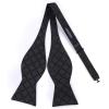 imageHISDERN Bow tie and Suspenders for Men Plaid Suspender Self Bowtie Pocket Square Adjustable Y Shape Mens Trouser Braces03plaid  Black