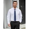 imageHISDERN Mens Stretch Wrinkle Free Dress Shirts Long Sleeve Non Iron Business Button Down Formal Shirt for Work Wedding PromAwhite