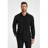 imageHISDERN Mens Stretch Wrinkle Free Dress Shirts Long Sleeve Non Iron Business Button Down Formal Shirt for Work Wedding PromBblack