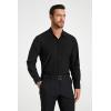 imageHISDERN Mens Stretch Wrinkle Free Dress Shirts Long Sleeve Non Iron Business Button Down Formal Shirt for Work Wedding PromBblack