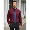 imageHISDERN Mens Stretch Wrinkle Free Dress Shirts Long Sleeve Non Iron Business Button Down Formal Shirt for Work Wedding PromRburgundy