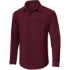 imageHISDERN Mens Stretch Wrinkle Free Dress Shirts Long Sleeve Non Iron Business Button Down Formal Shirt for Work Wedding PromRburgundy