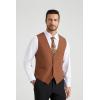 imageHISDERN Mens Suit Vest Business Casual Dress Waistcoat Vest Solid Color Formal Wedding Vests for Suits or Tuxedo