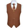 imageHISDERN Mens Suit Vest Business Casual Dress Waistcoat Vest Solid Color Formal Wedding Vests for Suits or Tuxedo