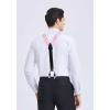 imageHISDERN Suspenders for Men Paisley Floral Bow tie Suspender Pocket Square Sets Adjustable Y Shape 6 Clips Wedding Braces01pink Paisley