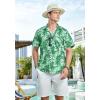 imageHawaiian Shirt for Men Short Sleeve Button Down Shirt Men Casual Summer Tropical Beach Aloha Shirts for Men Hawaii PartyA2palm Green