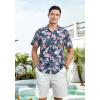 imageHawaiian Shirt for Men Short Sleeve Button Down Shirt Men Casual Summer Tropical Beach Aloha Shirts for Men Hawaii PartyA4navy Floral